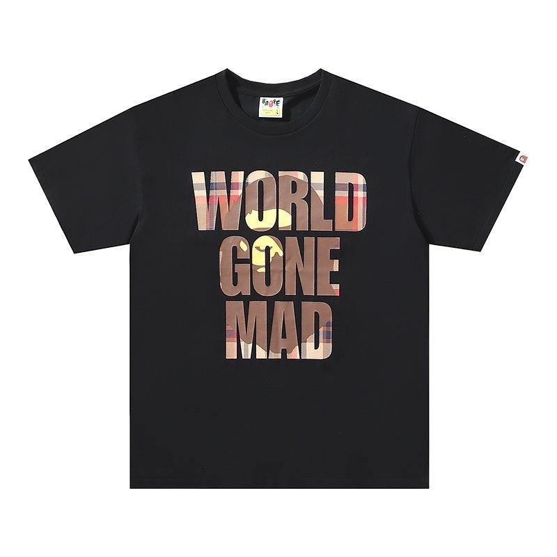 Bathing Ape Black World Gone Mad T-Shirt without Collar - Banlieue91