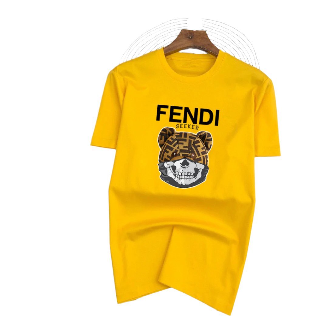 Fendi T-Shirt Bear Hear without Collar 'Yellow' - Banlieue91