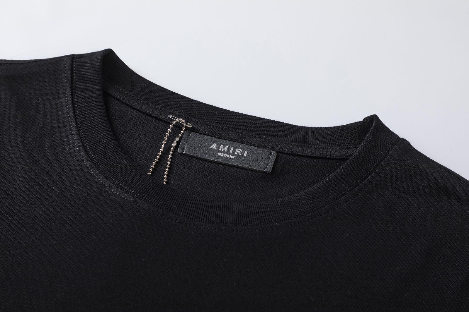 Amiri Black T-Shirt Without Collar - Banlieue91