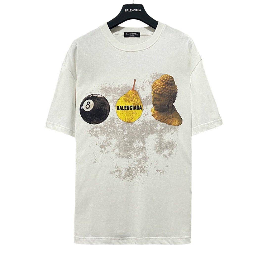 Balenciaga Cream T-Shirt Without Collar - Banlieue91