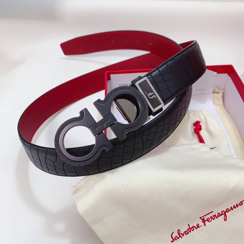 Salvatore Ferragamo Gancini Men's Belt 'Black' - Banlieue91