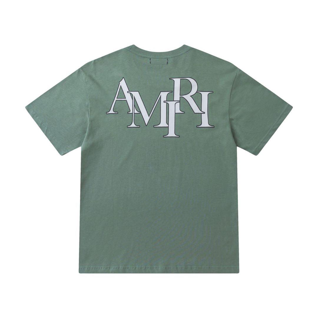 Amiri Green T-Shirt Without Collar - Banlieue91