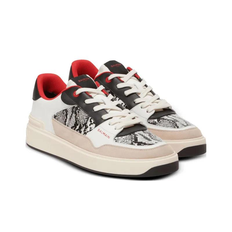 BALMAIN B-Court Flip Snakeskin-effect Sneakers - Banlieue91 -