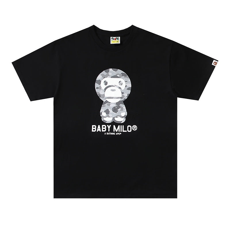 Bathing Ape Black Baby Milo T-Shirt without Collar - Banlieue91