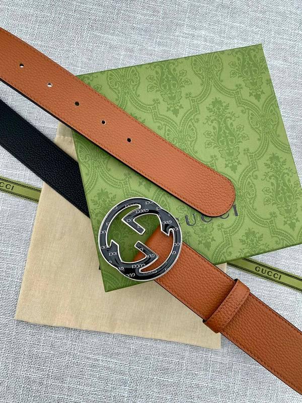 GUCCI Embellished coated-canvas and leather belt 'Brown' - Banlieue91