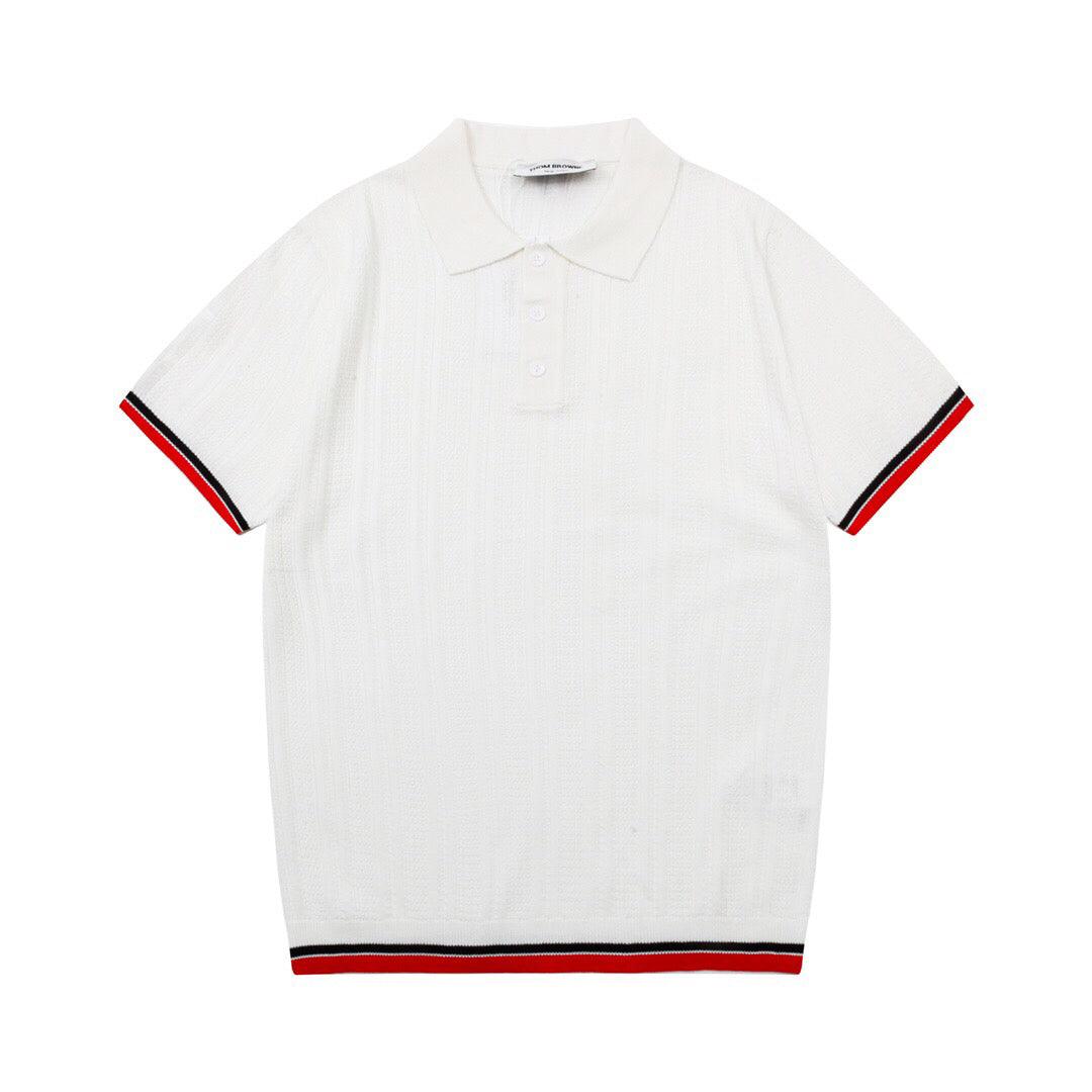 Thom Browne White T-Shirt with Collar - Banlieue91