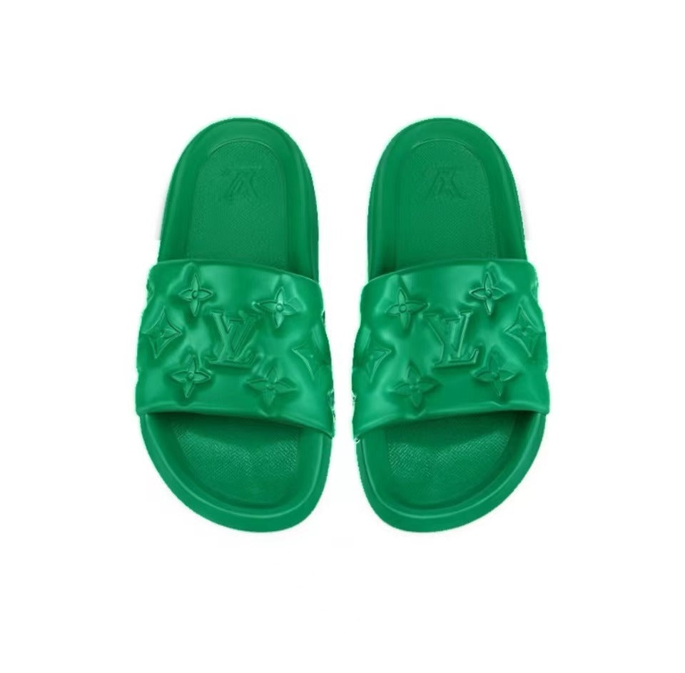 LOUIS VUITTON Waterfront Slide Slippers Men's Green