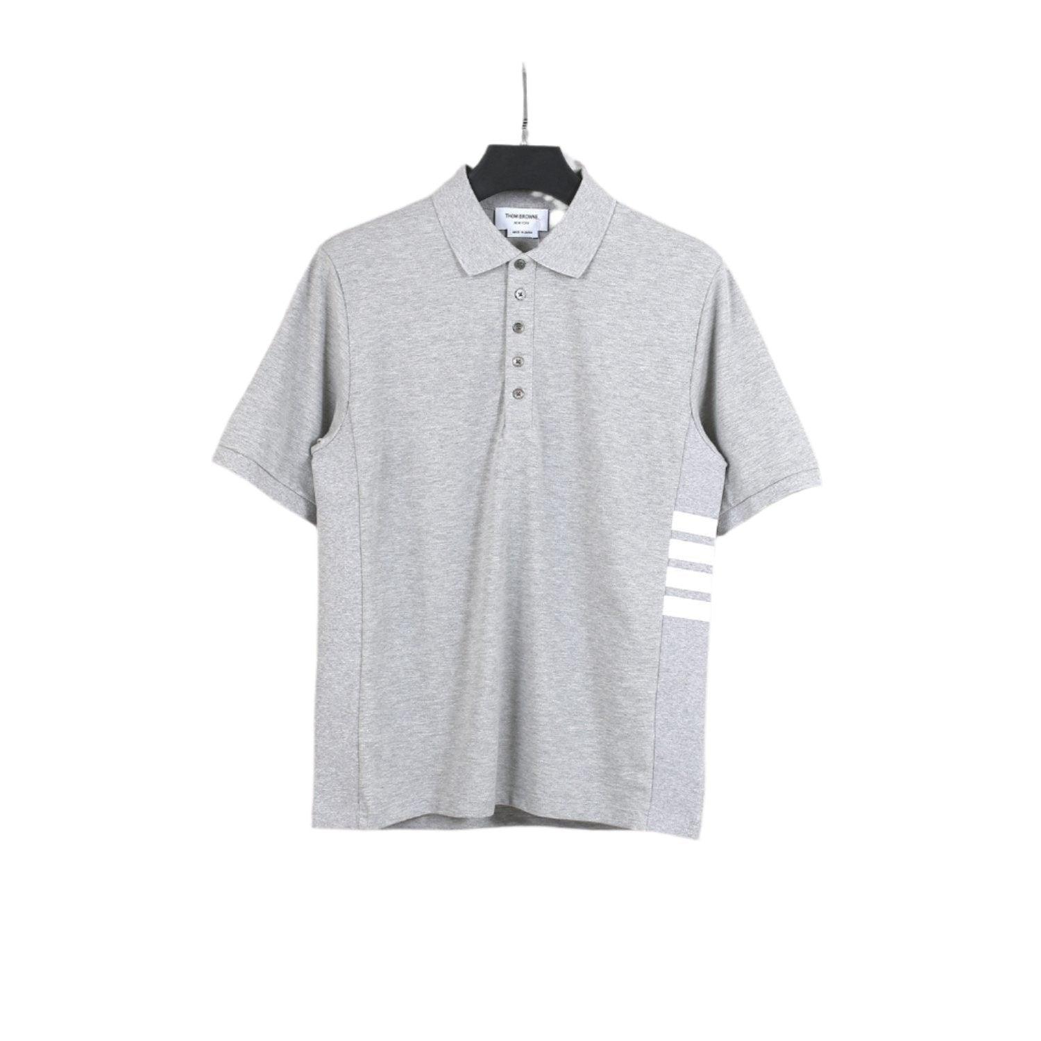 Thom Browne Grey T-Shirt with Collar - Banlieue91