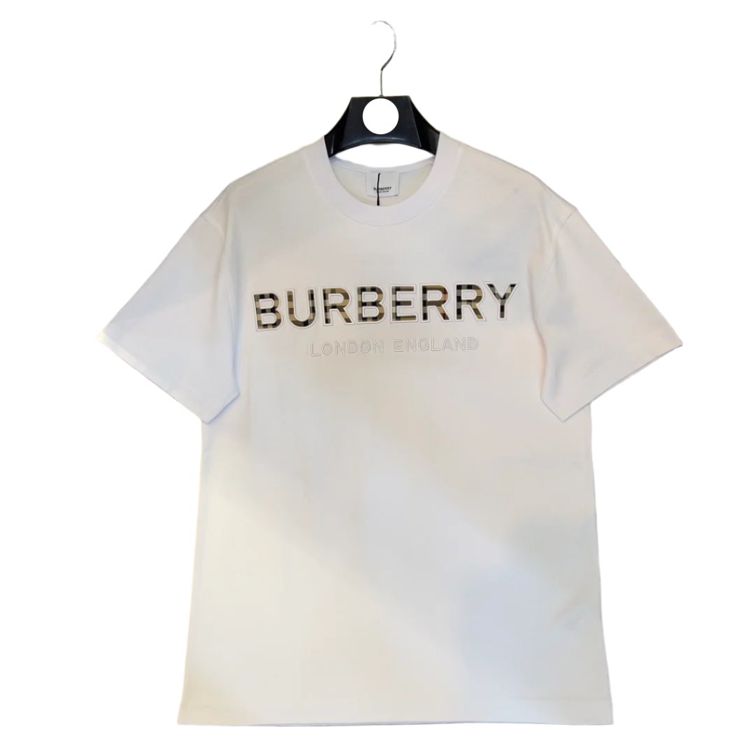 Burberry T-Shirt Without Collar 'White & Gold' - Banlieue91