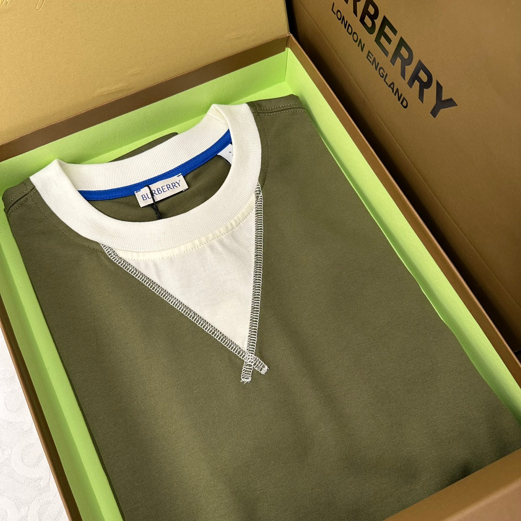 Burberry T-Shirt Without Collar 'Green & White' - Banlieue91