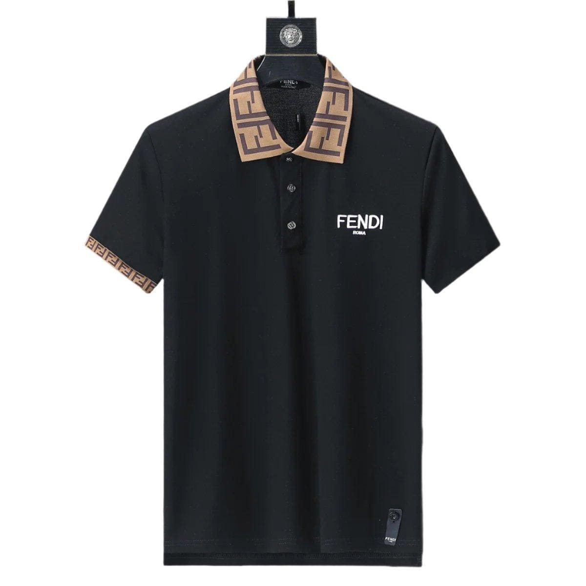 Fendi Black T-shirt with Collar | Banlieue91
