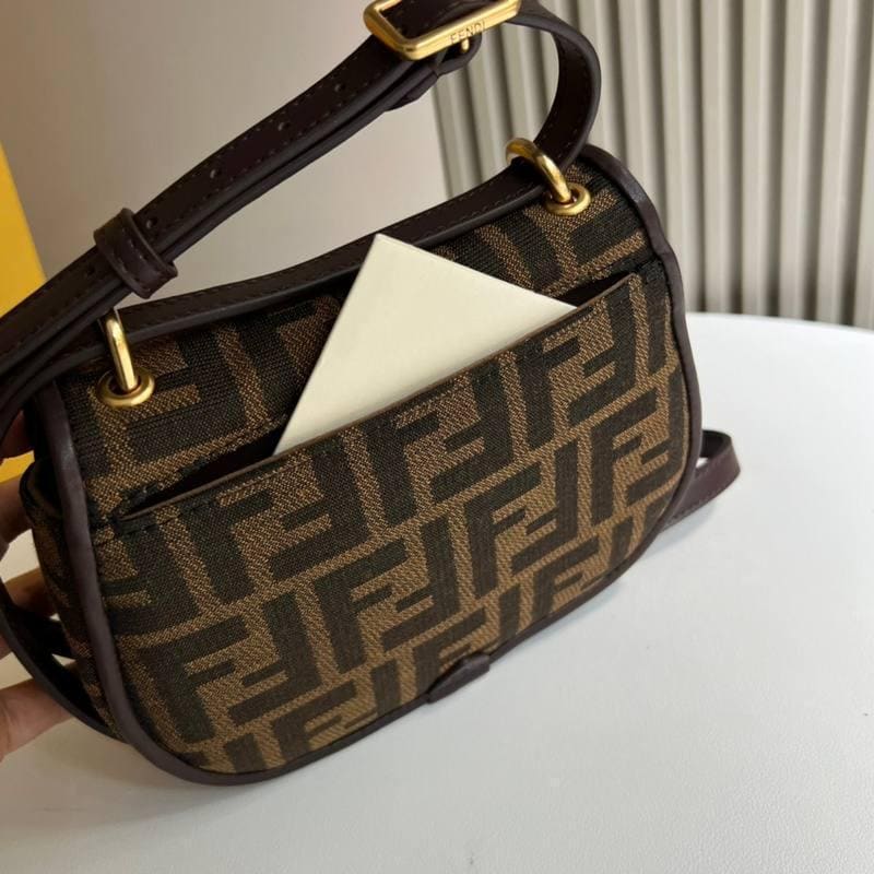 Fendi C’mon Small Brown FF jacquard fabric bag | Banlieue91