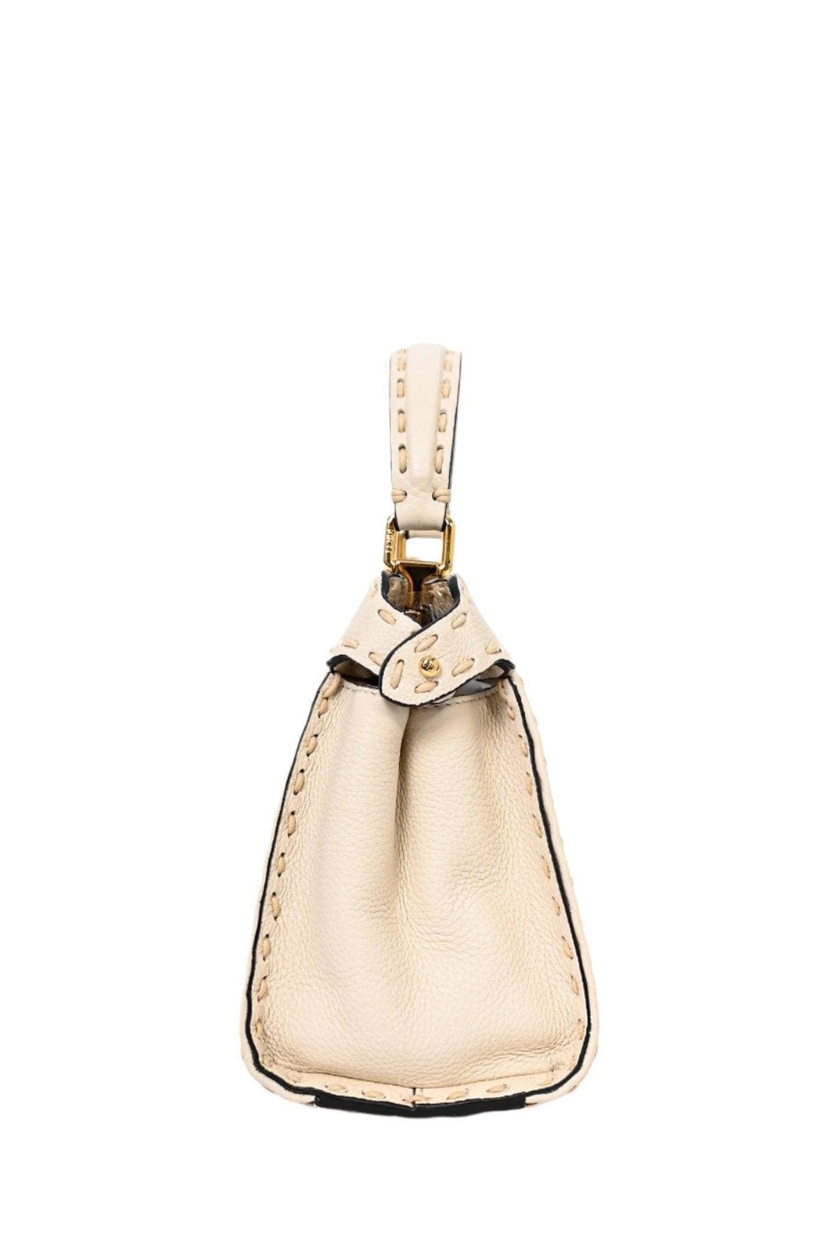 Fendi Cream Leather Astrology Embroidered Canvas Mini Peekaboo Top Handle | Banlieue91