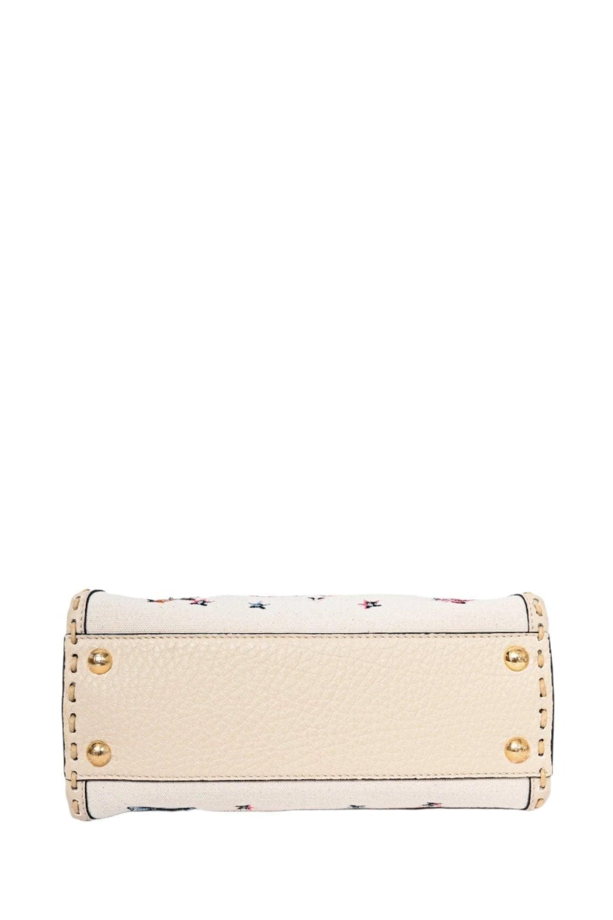 Fendi Cream Leather Astrology Embroidered Canvas Mini Peekaboo Top Handle | Banlieue91