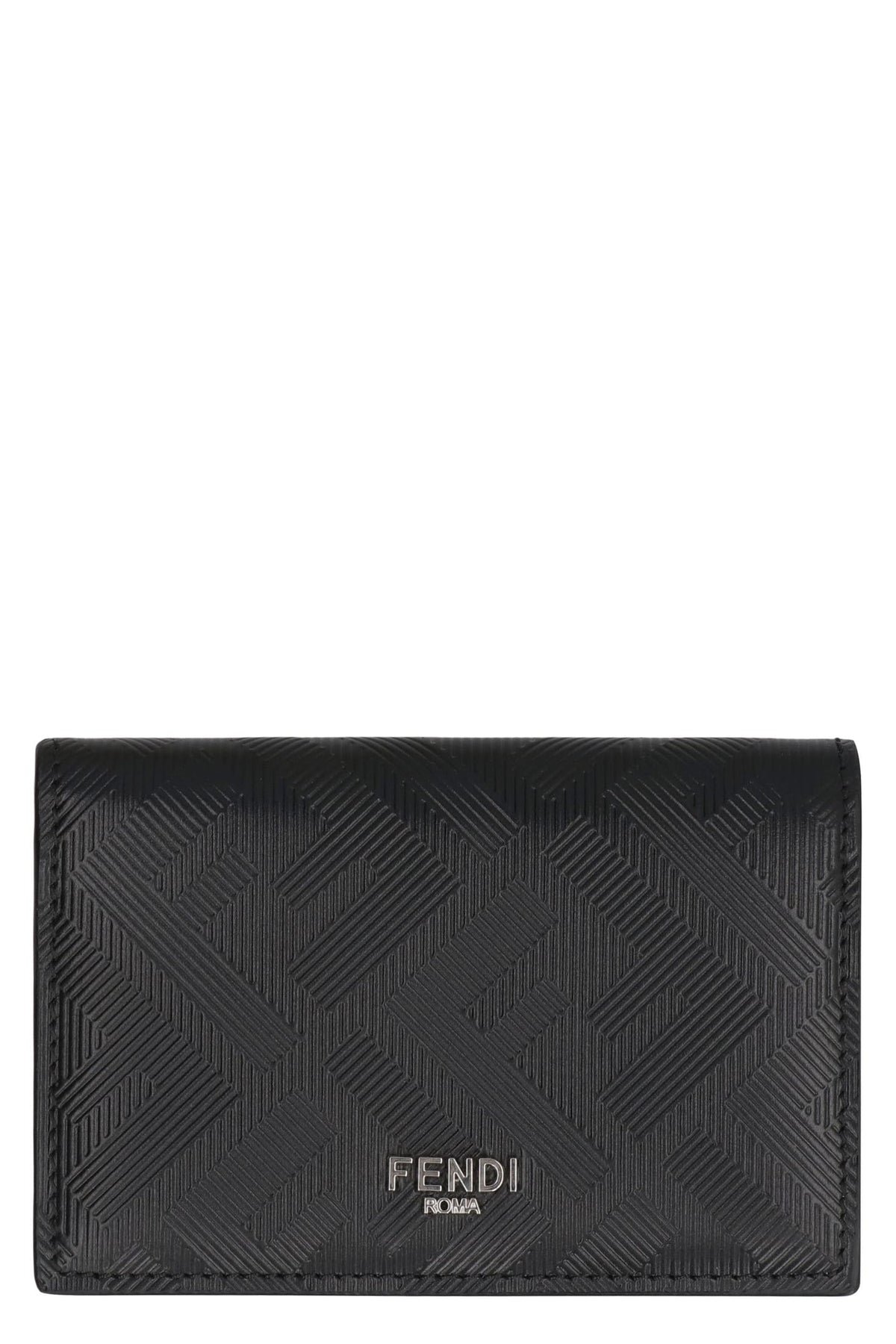FENDI Leather Card Holder with FF Motif - 11 cm x 7.5 cm | Banlieue91