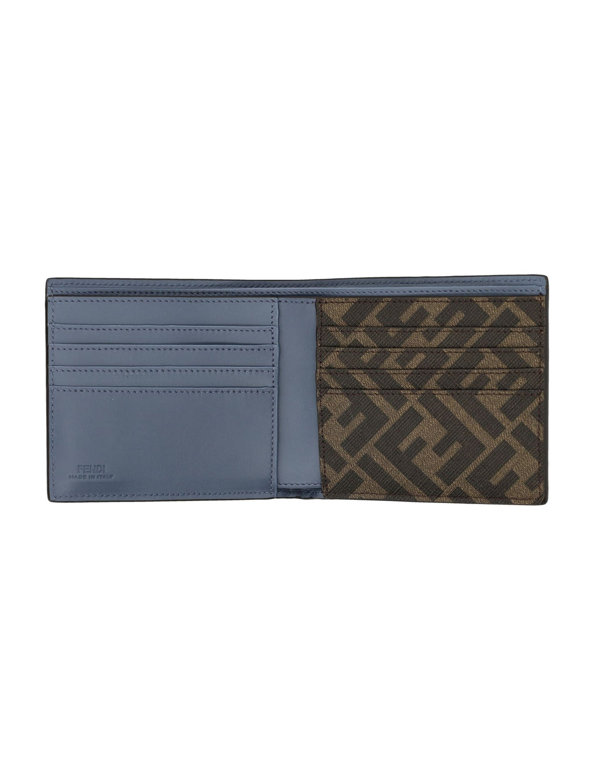 FENDI Men's Leather and Canvas Compact Bi-Fold Mini Wallet | Banlieue91