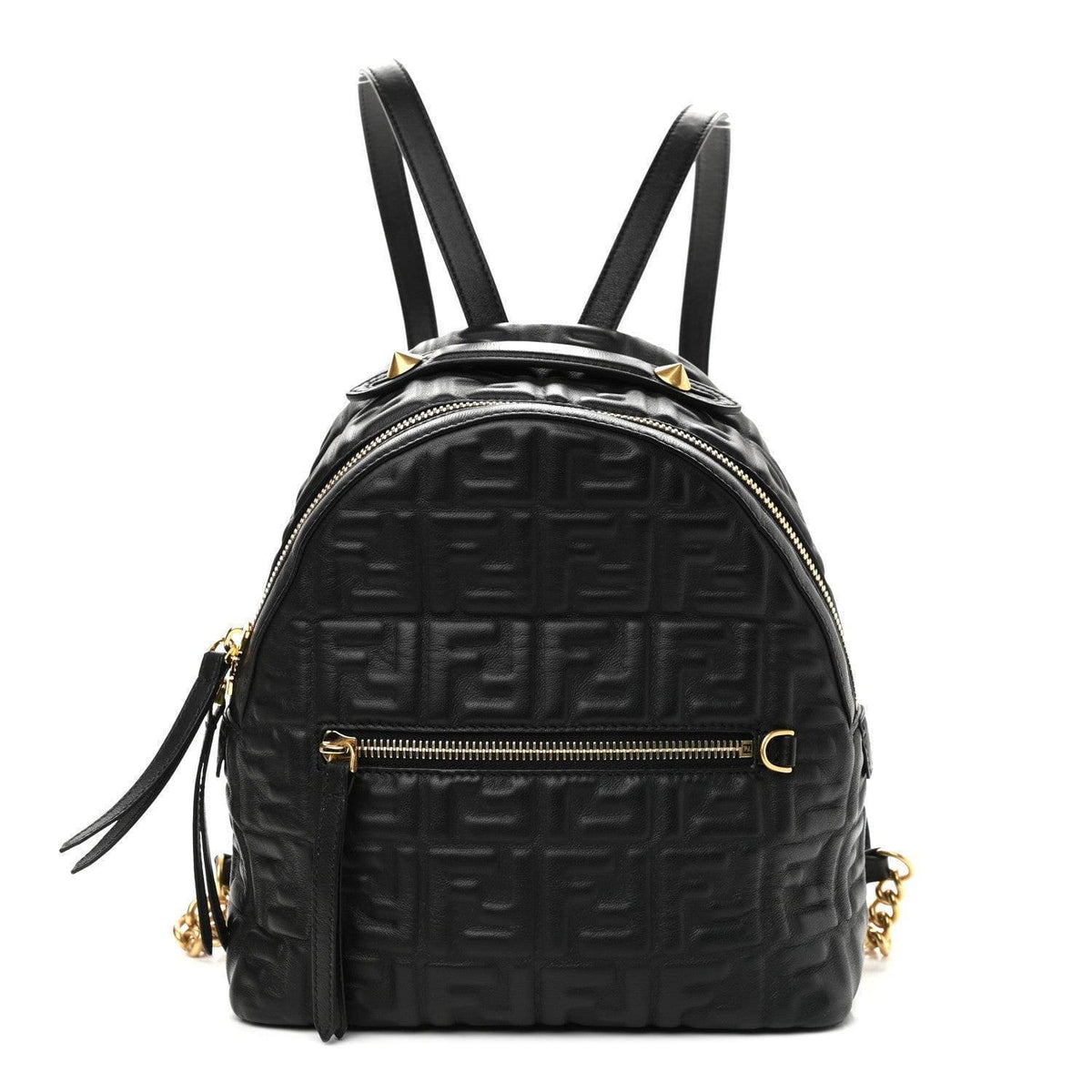Fendi Nappa FF 1974 Embossed Mini Backpack Black | Banlieue91