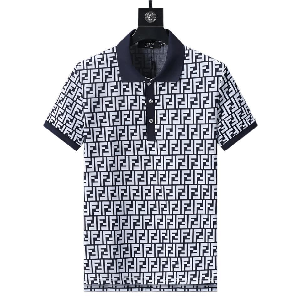 Fendi Navy T-Shirt With Collar | Banlieue91