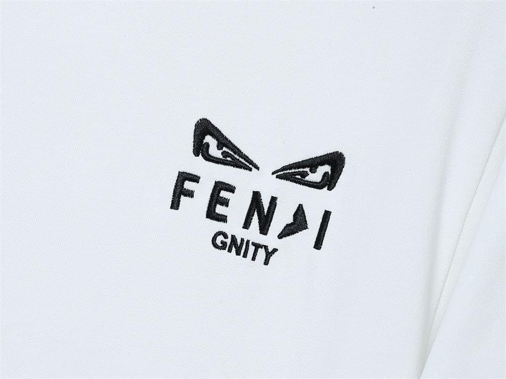 Fendi T-Shirt without Collar 'White & Black' | Banlieue91
