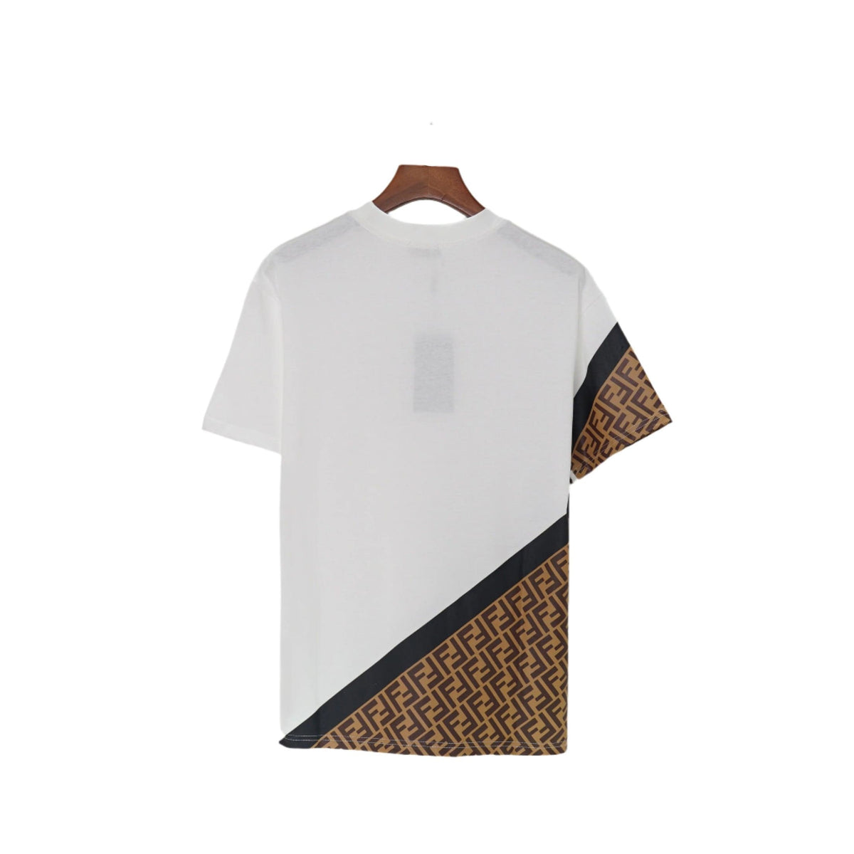 Fendi T-Shirt without Collar 'White & Brown' | Banlieue91