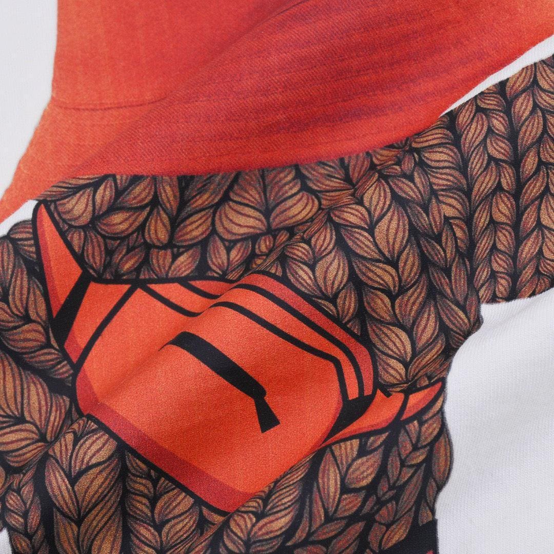 Fendi T-Shirt without Collar 'White-Orange' | Banlieue91