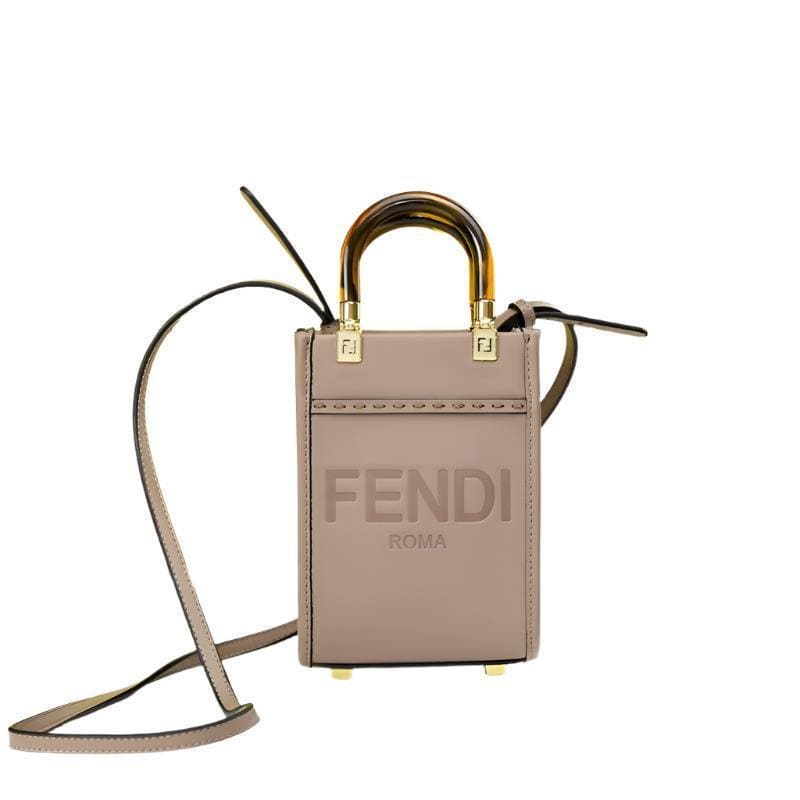Fendi Vitello King Plexiglass Logo Embossed Mini Fendi Sunshine Shopper Tote | Banlieue91