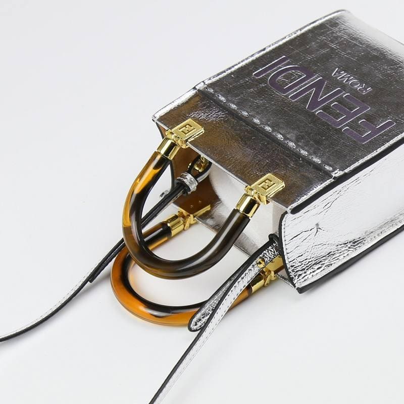 Fendi Vitello King Plexiglass Logo Embossed Mini Fendi Sunshine Shopper Tote | Banlieue91