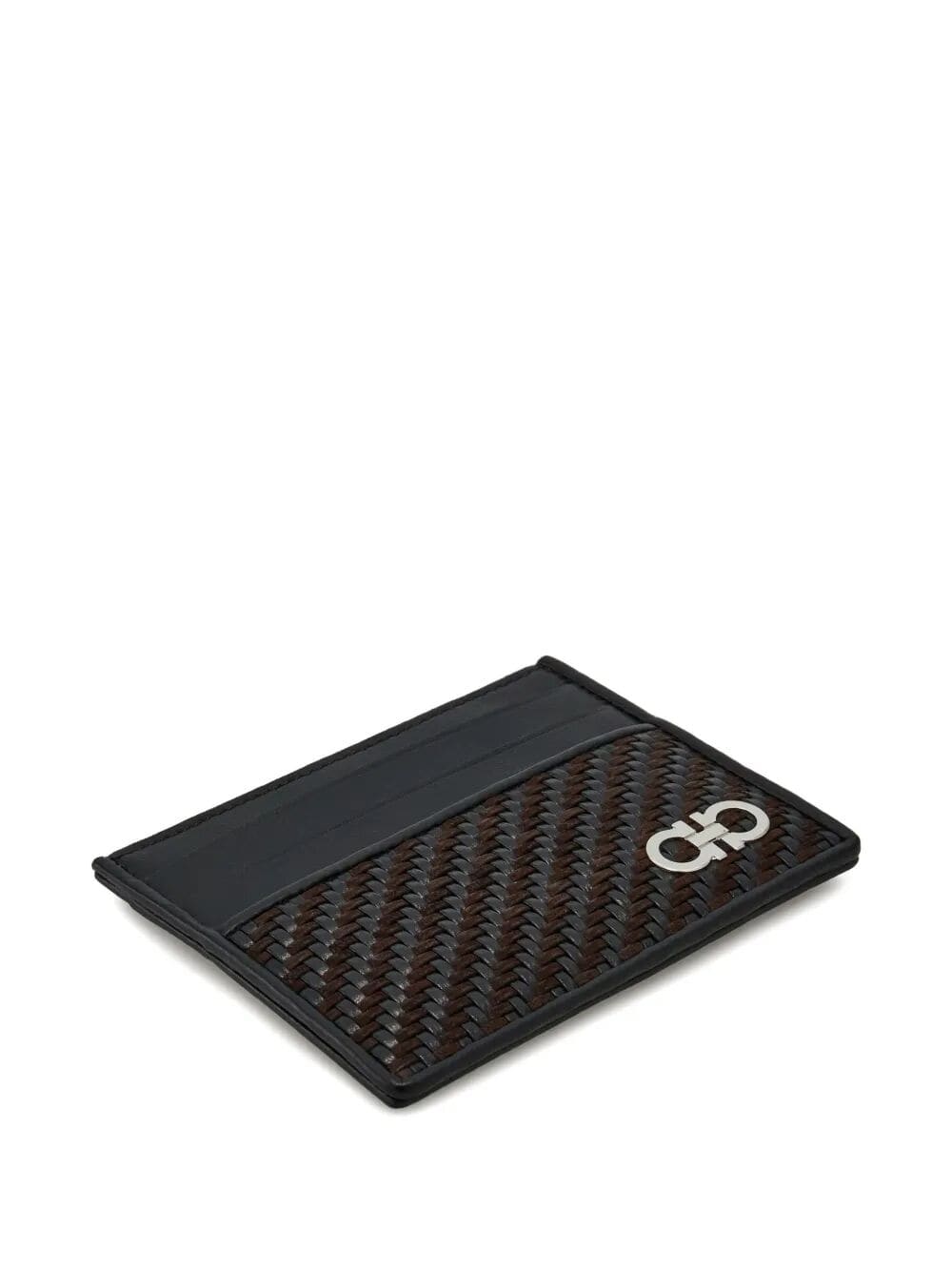 Ferragamo Elegant Gancini Hook Woven Mini Card Holder | Banlieue91