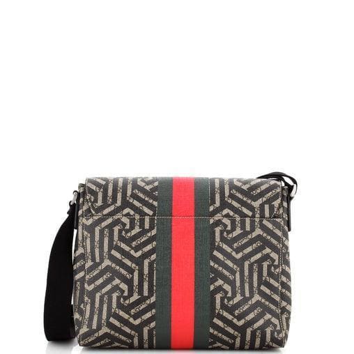 Gucci Bee Web Flap Messenger Bag Caleido GG Coated Canvas Medium | Banlieue91