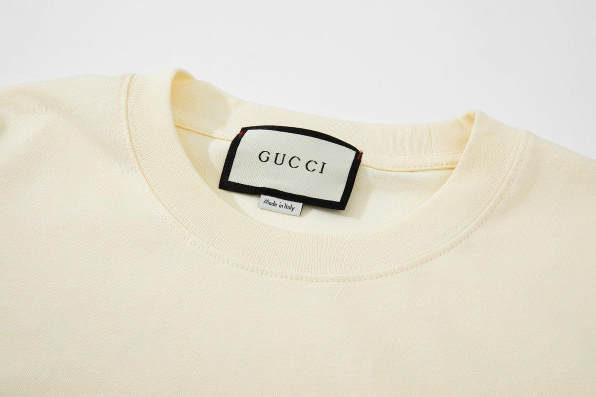 Gucci Beige Cotton T-Shirt - Luxury Casual Crew Neck (Men's) | Banlieue91