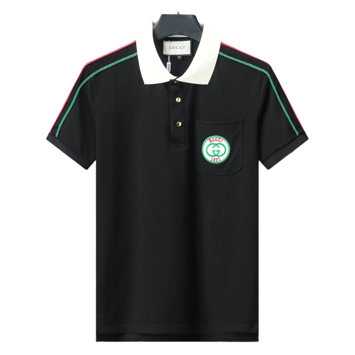 Gucci Black Collar T-Shirt – Luxury Cotton Comfort (Black) | Banlieue91