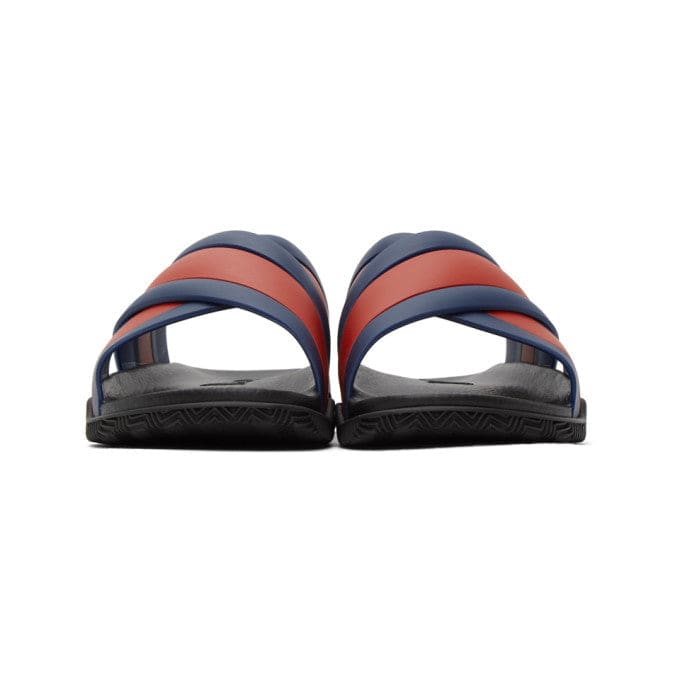 Gucci Blue and Red Agrado Slip-On Sandals | Banlieue91