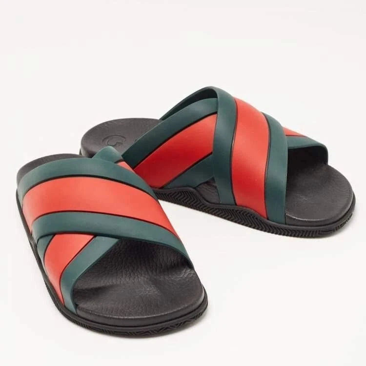 Gucci Blue and Red Agrado Slip-On Sandals | Banlieue91