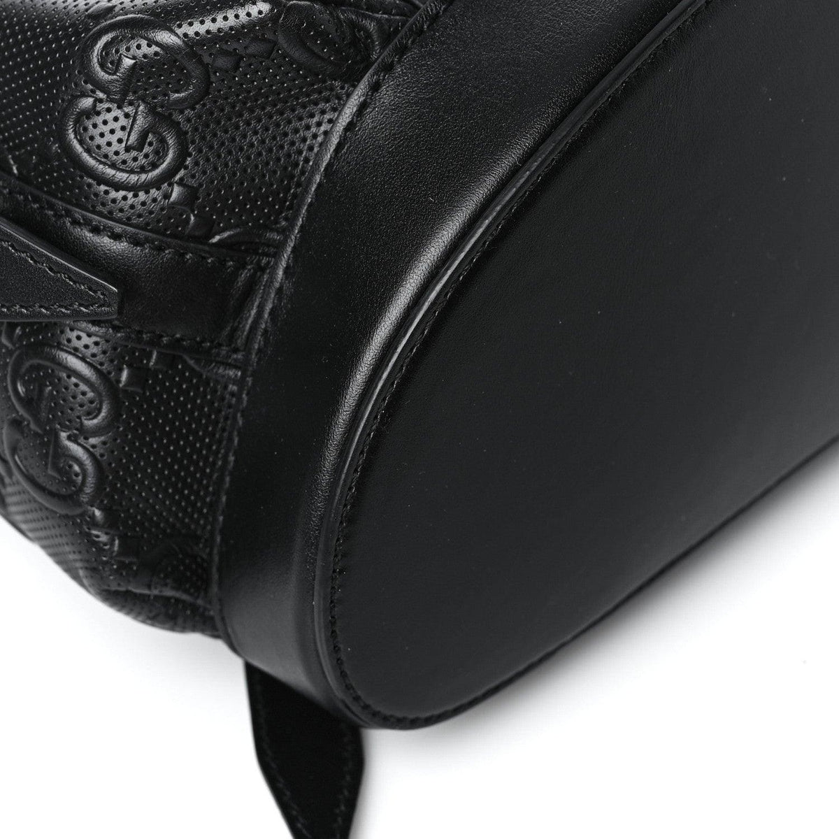 Gucci Calfskin GG Tennis Embossed Double Buckle Backpack Black | Banlieue91