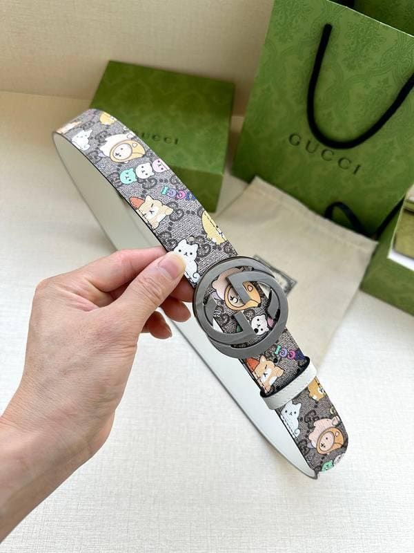 GUCCI Cartoon Print Logo Belt 'Multicolor' | Banlieue91