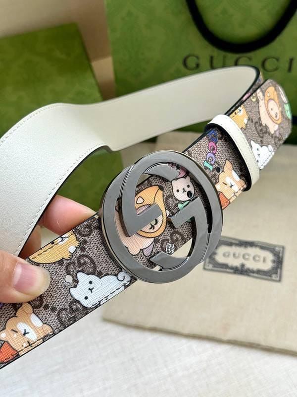 GUCCI Cartoon Print Logo Belt 'Multicolor' | Banlieue91