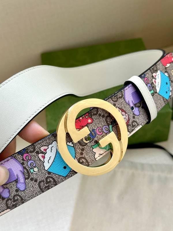 GUCCI Cartoon Print Logo Belt 'Multicolor' | Banlieue91