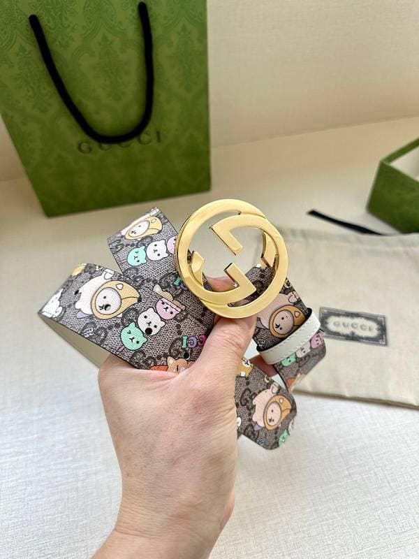 GUCCI Cartoon Print Logo Belt 'Multicolor' | Banlieue91