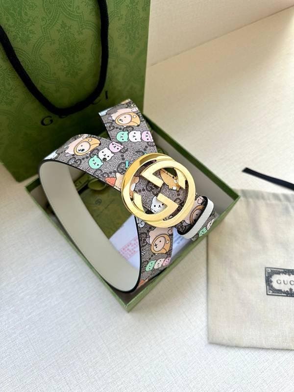 GUCCI Cartoon Print Logo Belt 'Multicolor' | Banlieue91