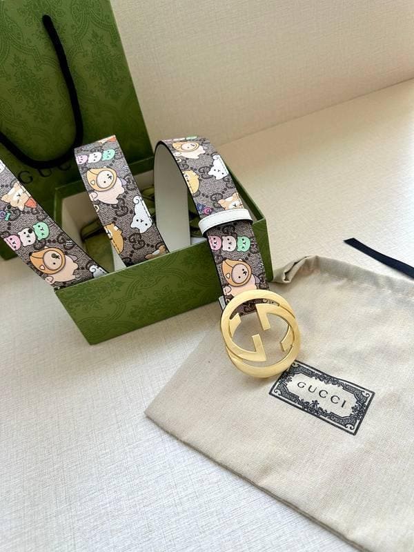GUCCI Cartoon Print Logo Belt 'Multicolor' | Banlieue91