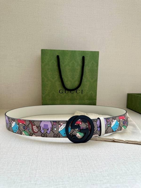 GUCCI Cartoon Print Logo Belt 'Multicolor' | Banlieue91