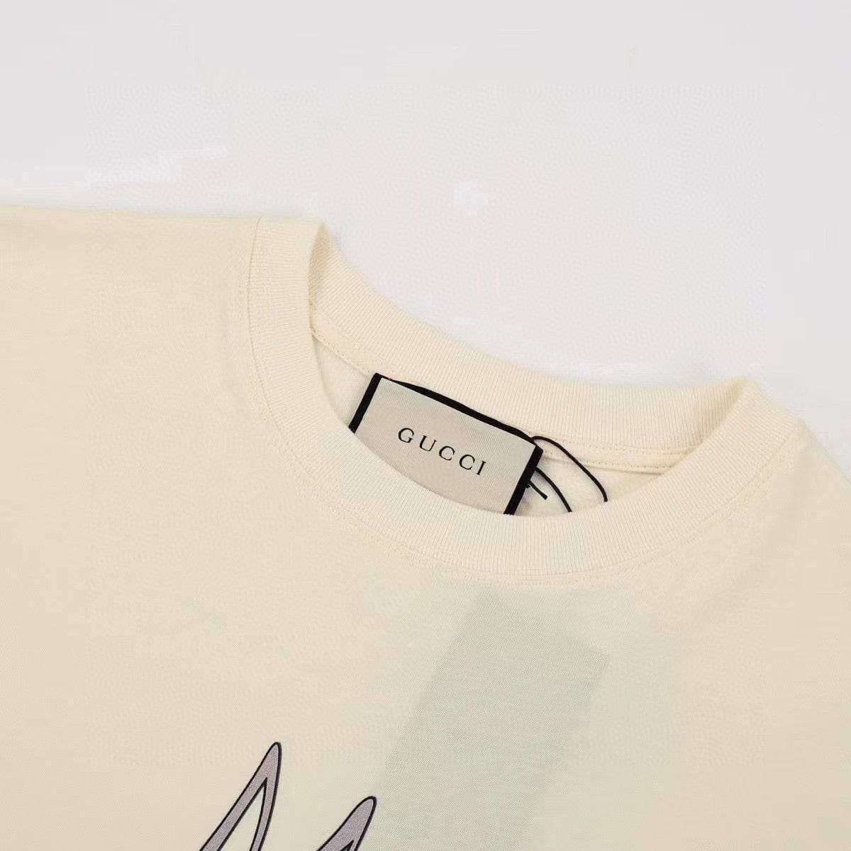 Gucci Collarless T-Shirt - Beige Premium Cotton Crewneck | Banlieue91