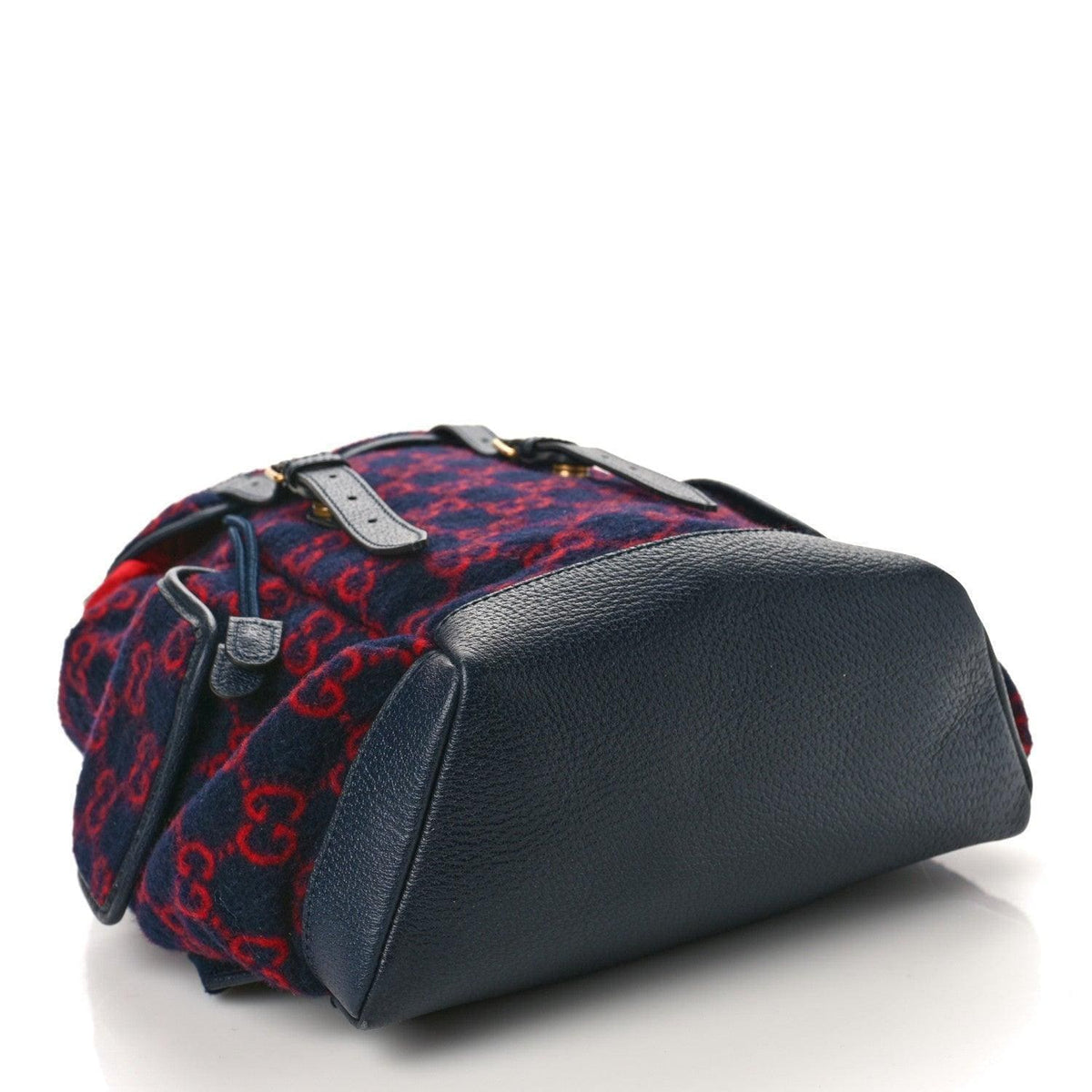 Gucci Covered Wool GG Monogram Small Double Buckle Backpack Navy Red | Banlieue91
