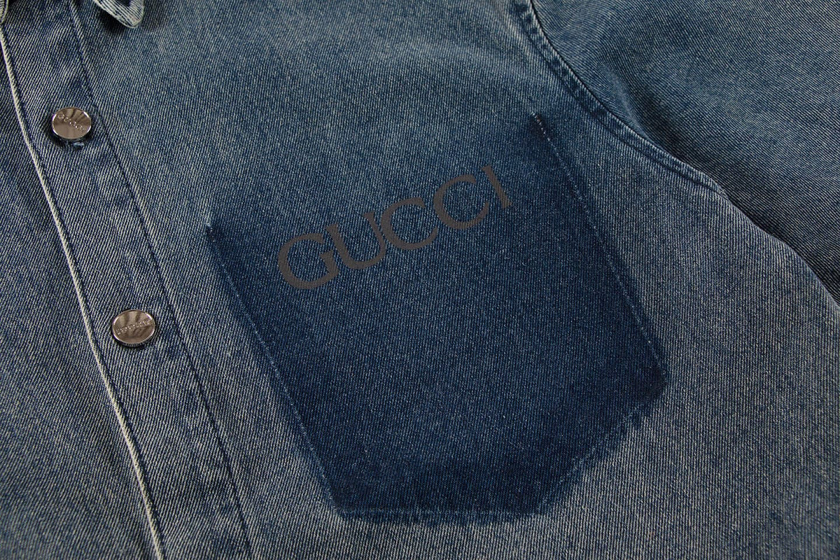 Gucci Denim bowling Blue shirt | Banlieue91