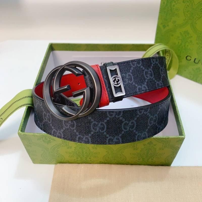 GUCCI Embellished coated-canvas and leather belt | Banlieue91