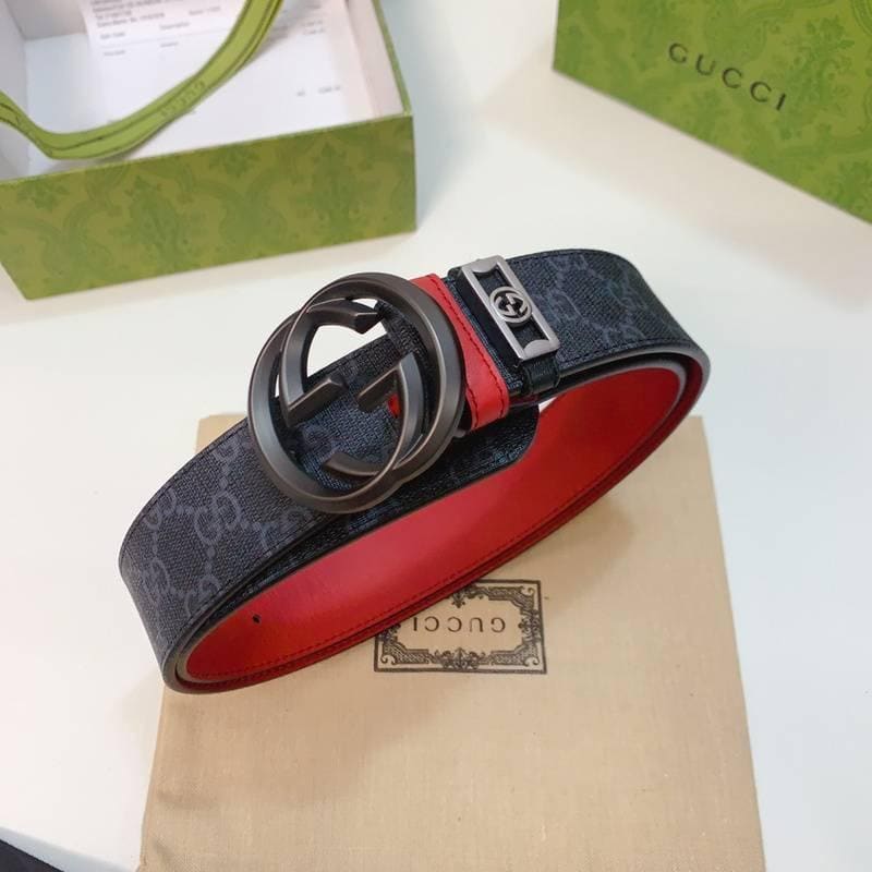 GUCCI Embellished coated-canvas and leather belt | Banlieue91