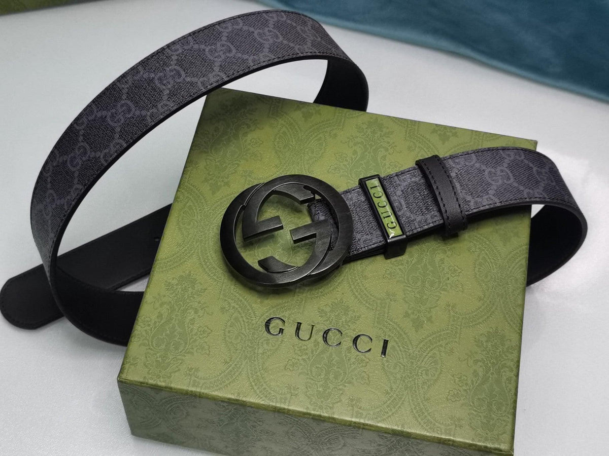 GUCCI Embellished coated-canvas and leather belt | Banlieue91