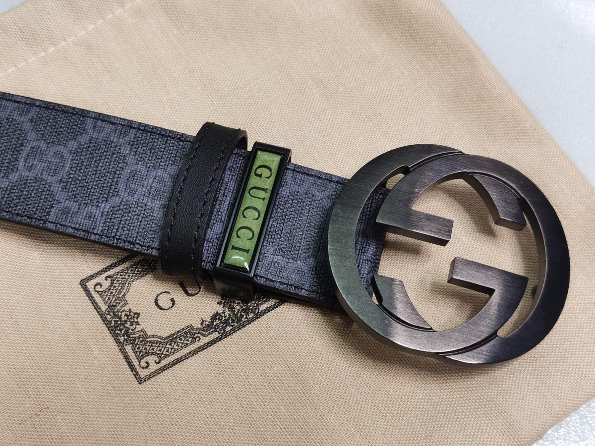 GUCCI Embellished coated-canvas and leather belt | Banlieue91