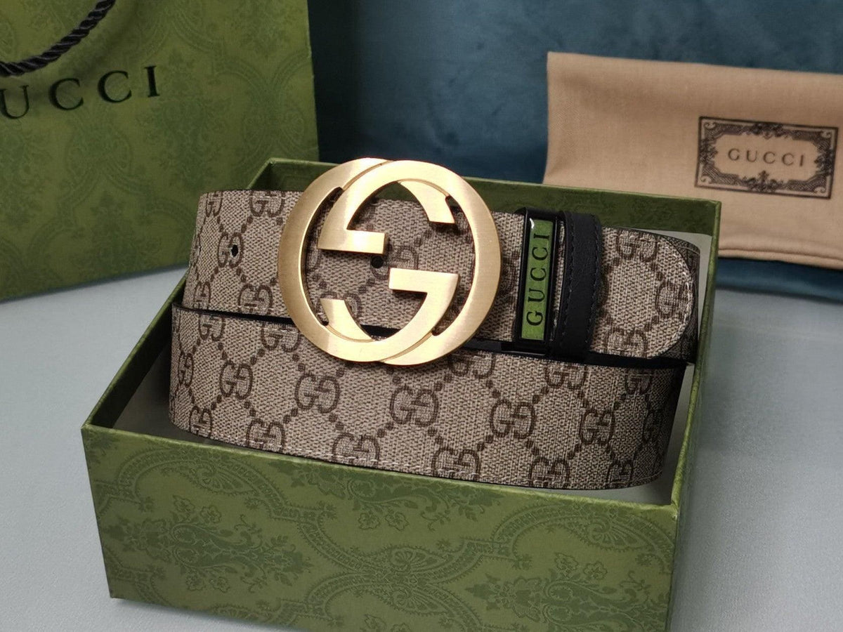 GUCCI Embellished coated-canvas and leather belt | Banlieue91