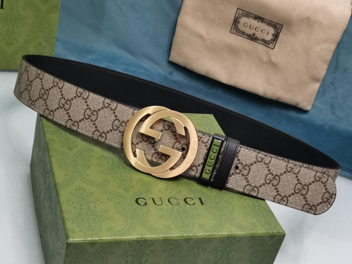 GUCCI Embellished coated-canvas and leather belt | Banlieue91